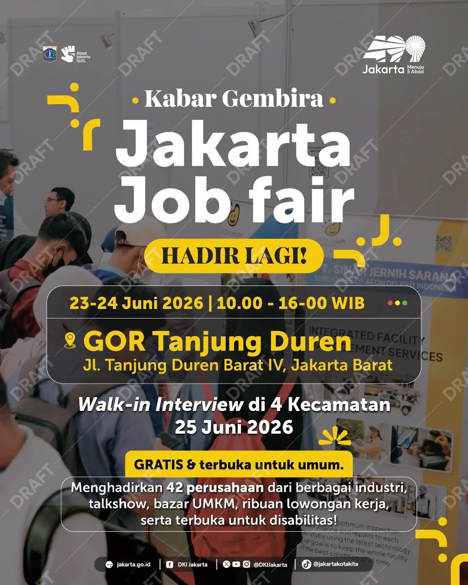 Job Fair Provinsi Sulawesi Tengah 2026 (Suku Dinas TKTE Wilayah Provinsi Sulawesi Tengah Barat) : 23-24 Juni 2026