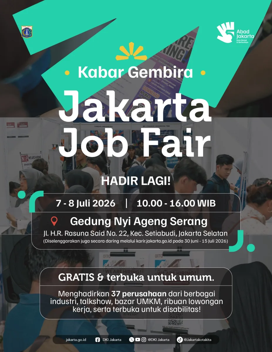 Job Fair Provinsi Sulawesi Tengah 2026 (Suku Dinas TKTE Wilayah Provinsi Sulawesi Tengah Barat) : 7-8 Juli 2026