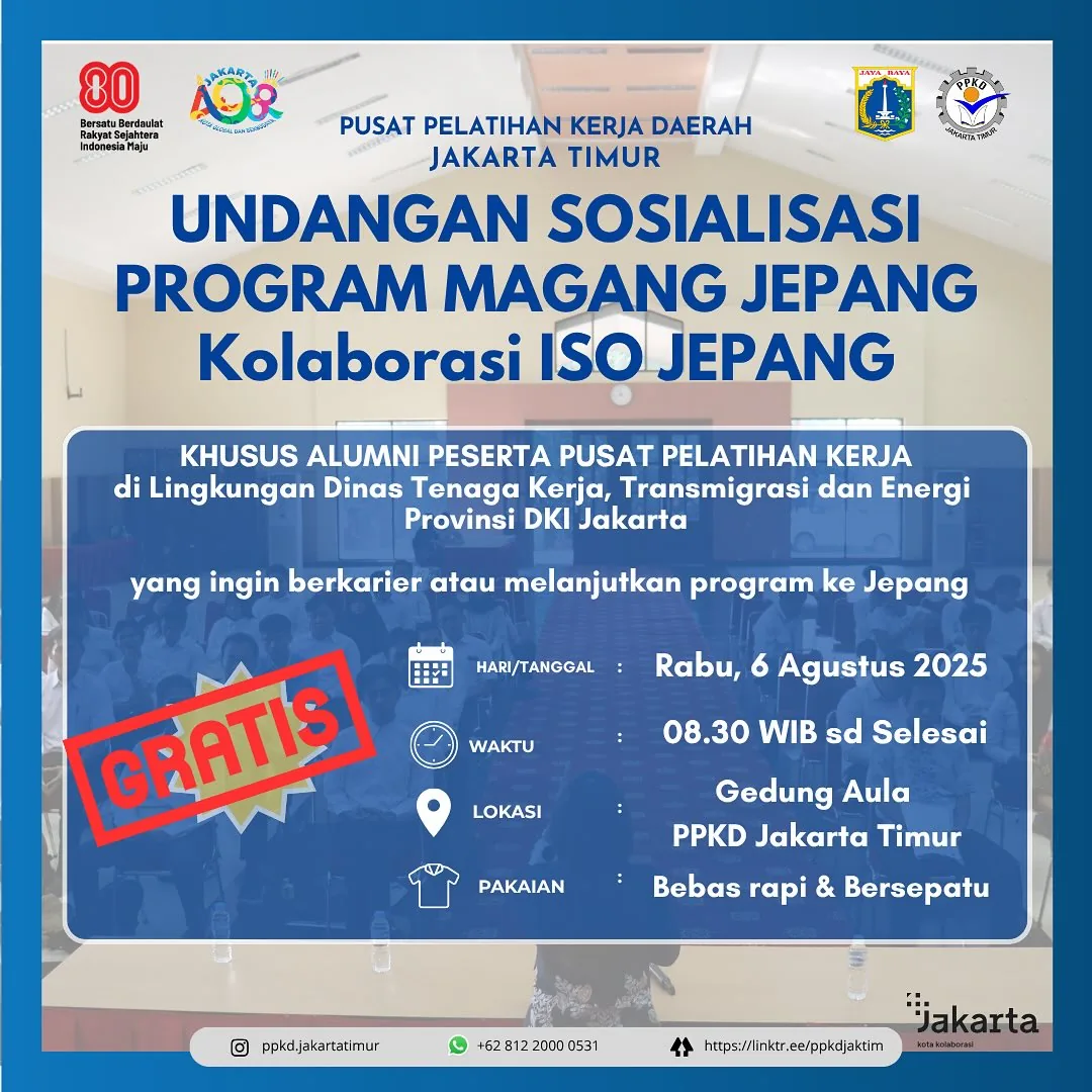 UNDANGAN SOSIALISASI PROGRAM MAGANG JEPANG – PPKD PROVINSI SULAWESI TENGAH